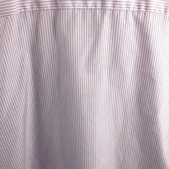 Proper Shirtings Men's Striped Wrinkle Free Casual Dress Shirt 18 34/35 Lavender - Picture 7 of 10